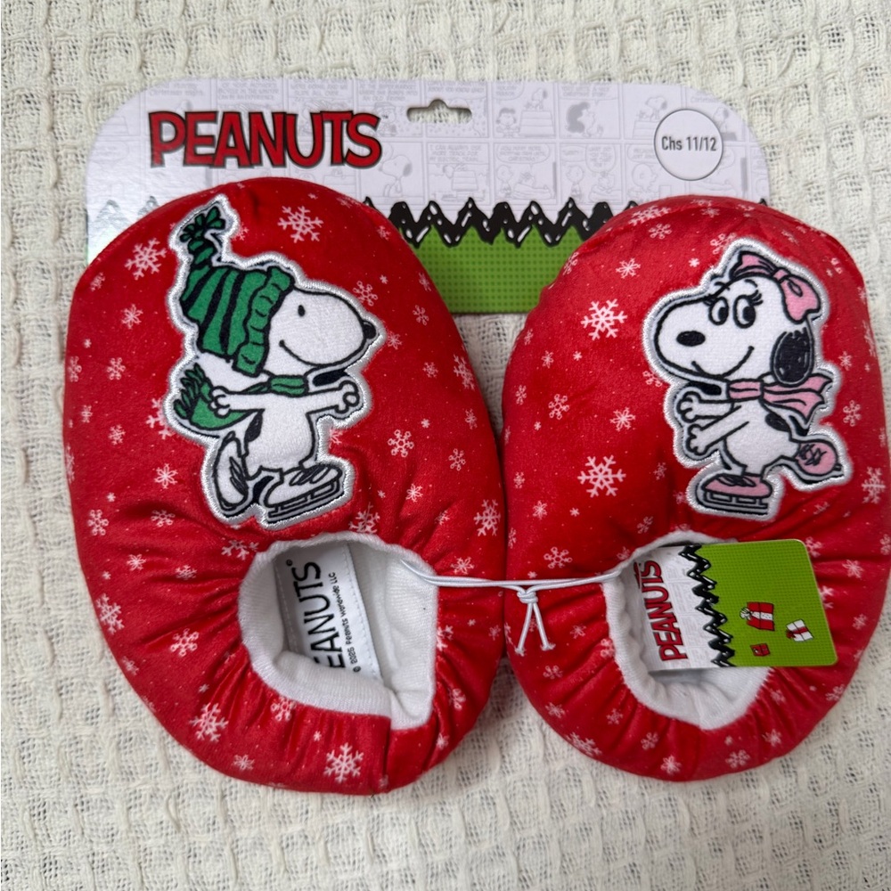 Peanuts Festive Red Snoopy Slippers